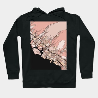 Honolulu Map Pattern in Soft Pink Pastels Hoodie